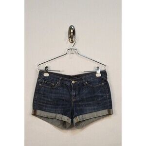 Banana Republic dark wash blue rolled cuff denim shorts womens size 4/27